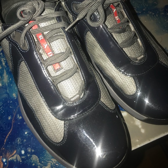 mens patent leather prada sneakers